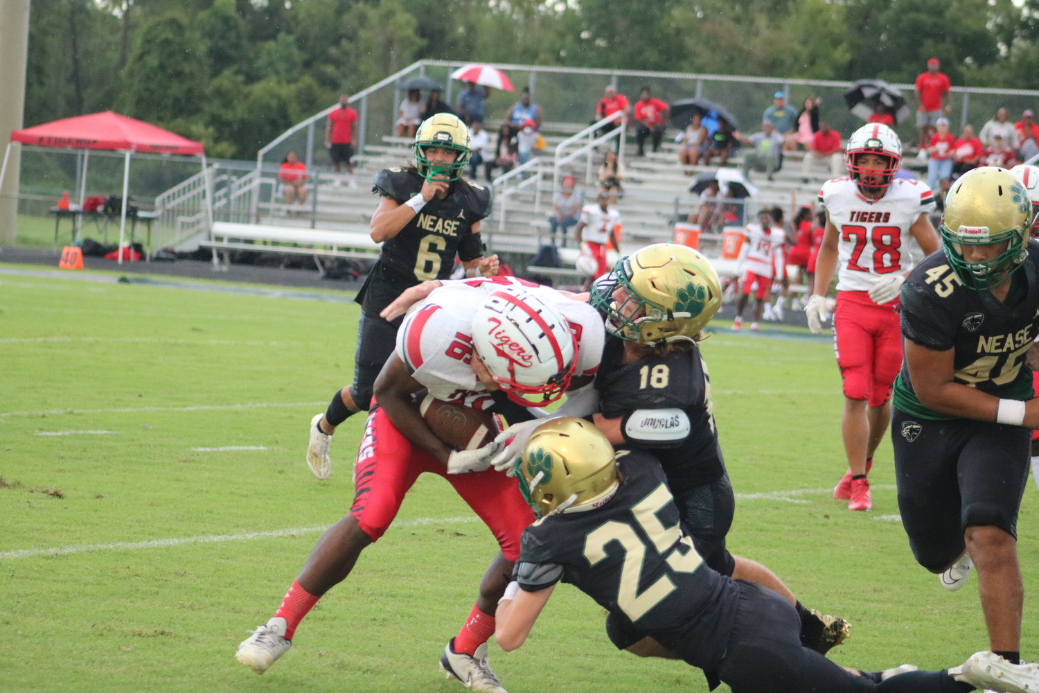 Nease’s defense did an excellent job of swarming to the ball in the season opener.